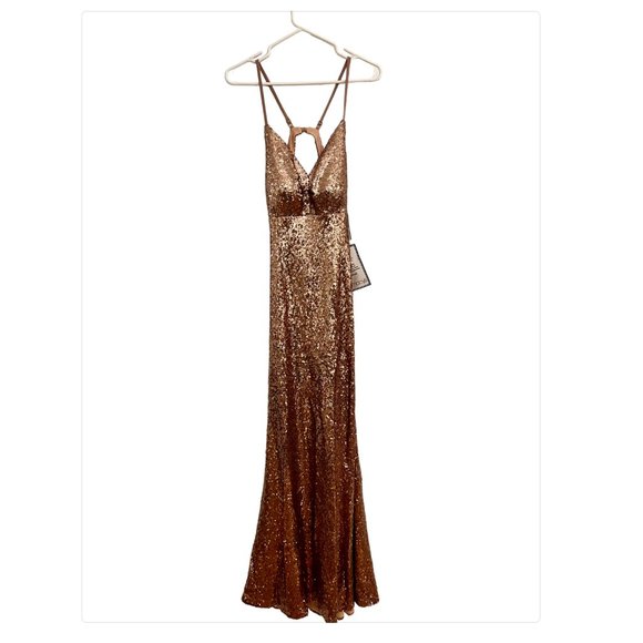 Pink Gorgeous Shiny Exquisite Beaded Spaghetti Strap V-Neck Long Sequin Chiffon Ball Gown Evening Gown Party Dress gh4094